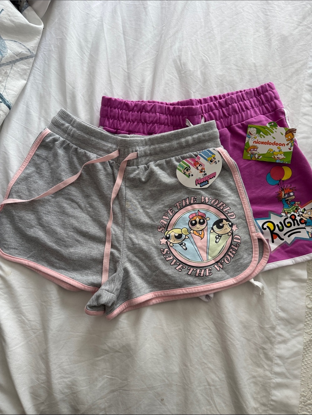 Nickelodeon Powerpuff Girls Gray & Pink Girls' Shorts - Save The World
